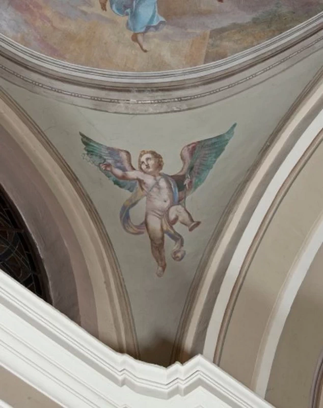 Angioletto con palma e corona d'alloro